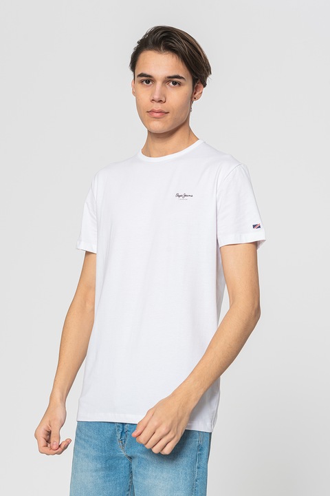 Pepe Jeans London, Original Basic szűk fazonú póló, Fehér