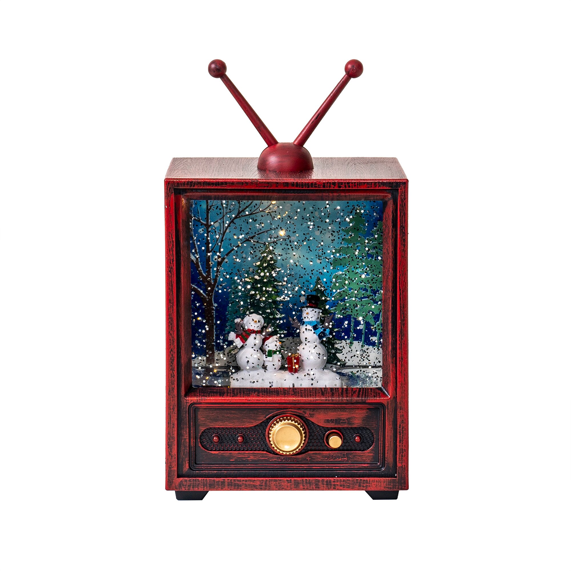 Decoratiune Craciun in forma de TV, luminos, muzical, alimentare USB/ baterii / CD4159 B