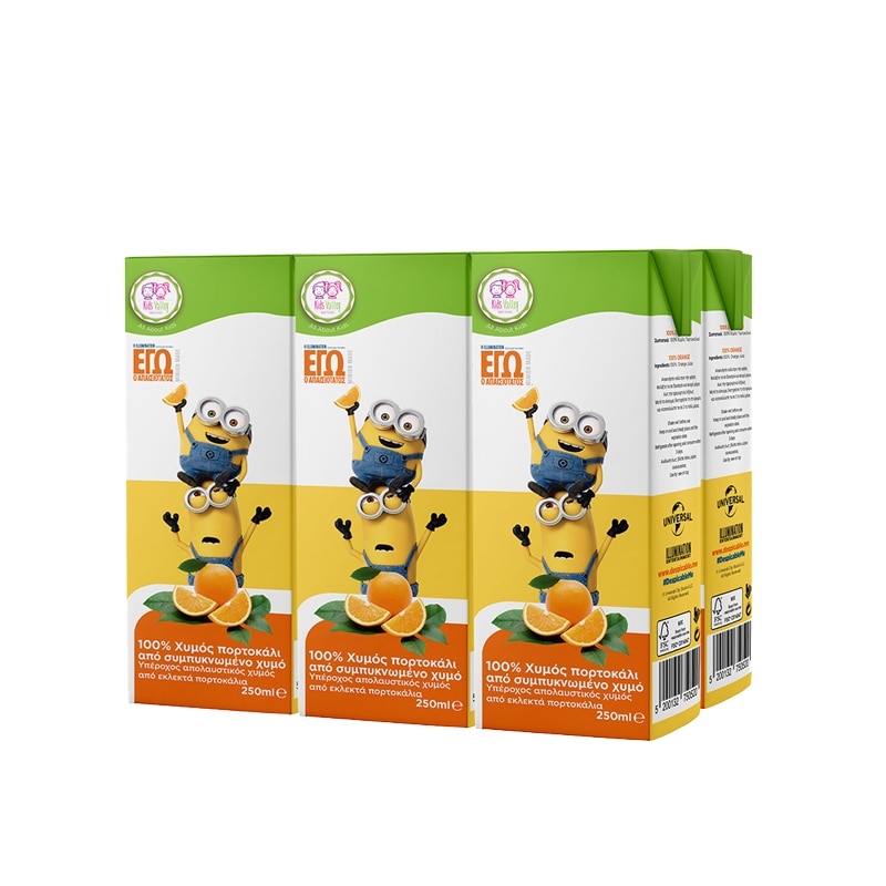 Suc de portocale natural, Minions, 6 buc (bax) X 250ml