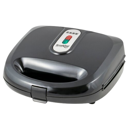 Sandwich maker, 750 W, placi teflonate si neaderente tip grill, indicatoare tip LED pentru functionare, carlig de inchidere, control electronic al temperaturii, negru