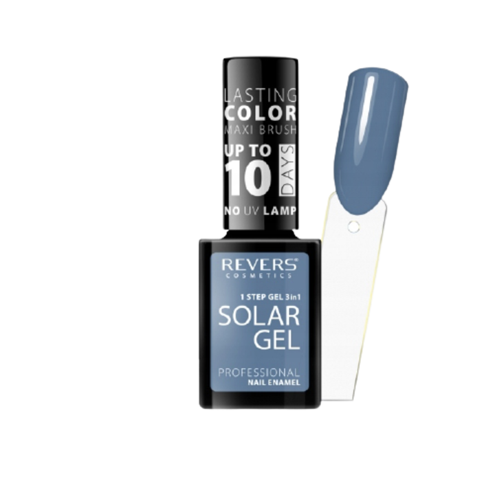 Lac de unghii Solar Gel, Revers, 12 ml, gri, nr 45, stormy weather