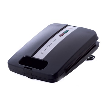 Sandwich maker, 1200 W, maner termorezistent, indicator luminos incalzire, negru si gri Sandwich maker, 1200 W, maner termorezistent, indicator luminos incalzire, negru si gri