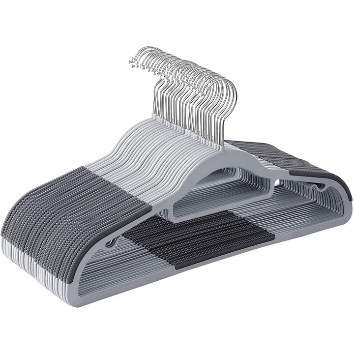 Set 30 umerase, Nancy Homestore, 42 x 0.6 x 21.5 cm, Plastic, Gri/Negru