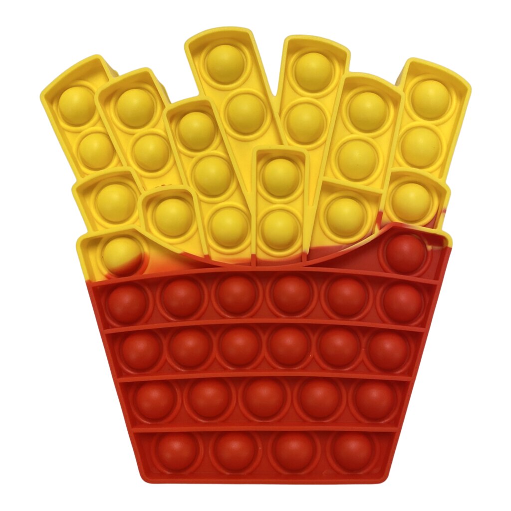 Jucarie interactiva pentru copii, Pop-it, French Fries, 16 cm, rosu-galben