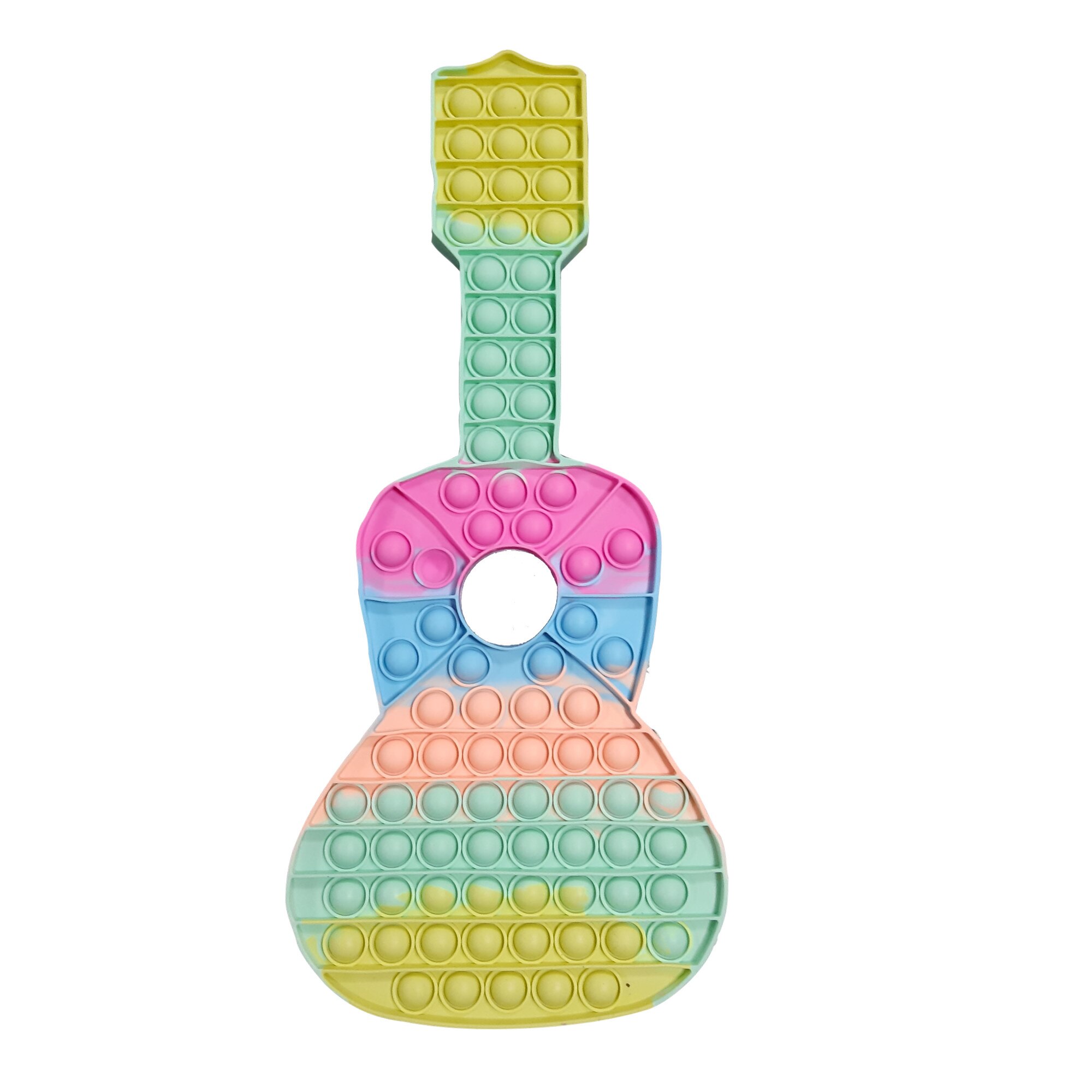 Jucarie senzoriala antistres de dimensiuni mari, 41 x 18 cm, POP IT chitara, multicolor K KATHODE