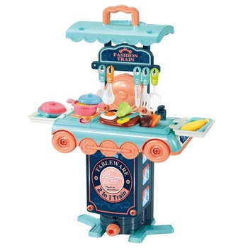 Jucarie interactiva 2 in 1 pentru copii bucatarie pe roti Jucarie interactiva 2 in 1 pentru copii bucatarie pe roti
