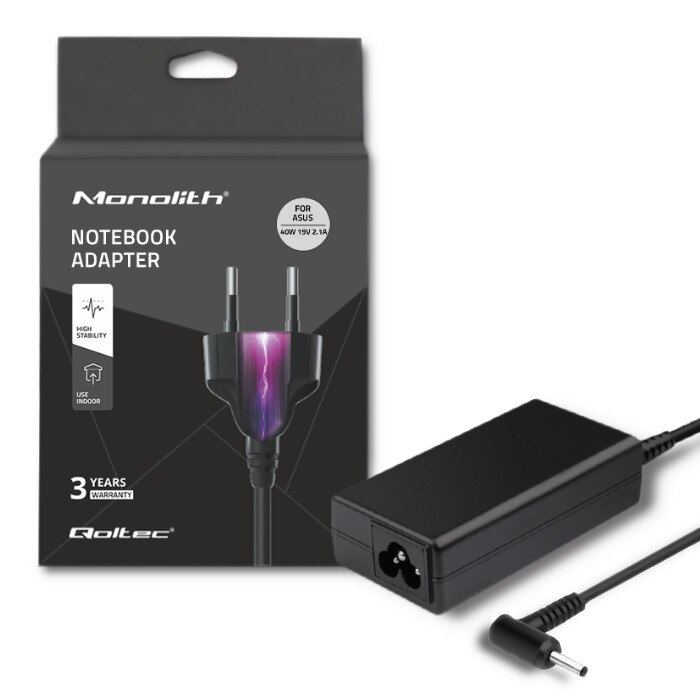 Incarcator pentru Asus Qoltec, 40 W, 19 V, 2.1 A, 2.5 x 0.7 mm