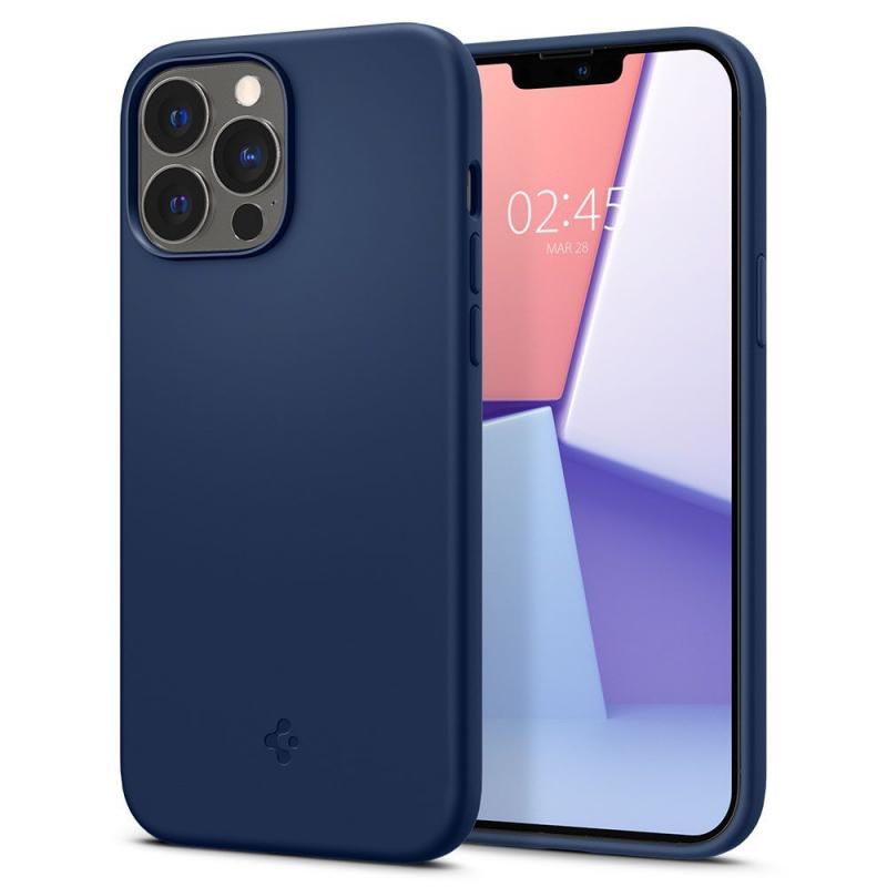 Carcasa Spigen Silicone Fit compatibila cu iPhone 13 Pro Max Navy Blue