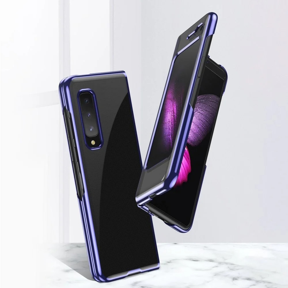 Husa Pentru Samsung Galaxy Fold, Electroplating, Albastru