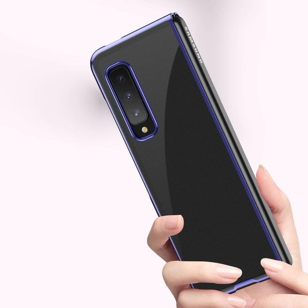 Husa Pentru Samsung Galaxy Fold, Electroplating, Albastru