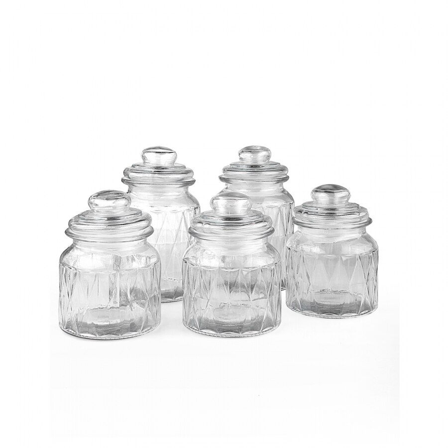 Set 5 recipiente pentru condimente Karaca, Muts, Sticla, Transparent