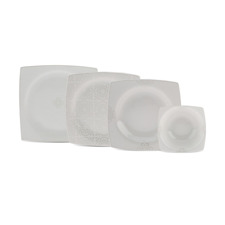 Set 24 de vase din portelan pentru 6 persoane Royal Lace, Karaca, Alb
