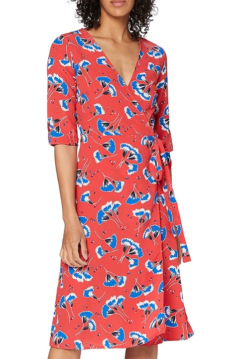 Дамска рокля Find 1664403-A15625, V-образно деколте, Връзка на талията, Многоцветен, S