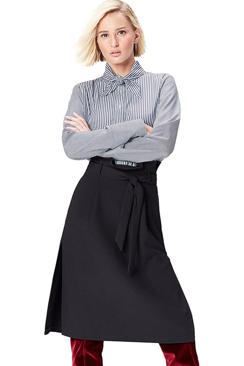 Női ing Find 0337472-A15625, hosszú ujjú, csíkos, csomós gallér, kék/fehér, M