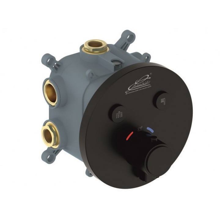 Смесител Inter Ceramic ICF 595028B, за вграждане, 2 функции, термостатен механизъм, месинг