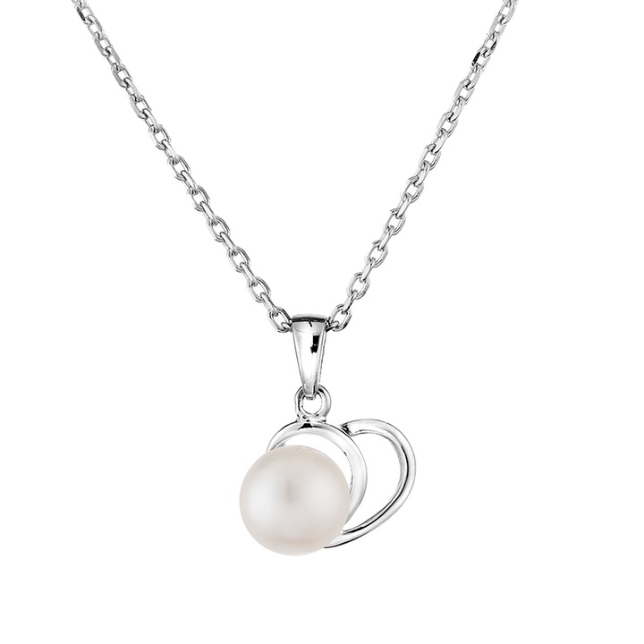 Колие Swan Pearls SH203NW Бяла перла, Сребро 925