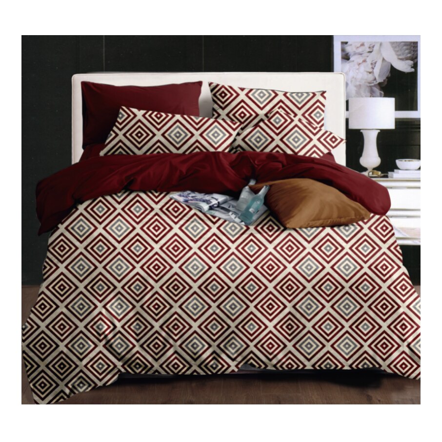 Lenjerie de pat Deco, 2 persoane, microfibra, multicolor, 4 piese