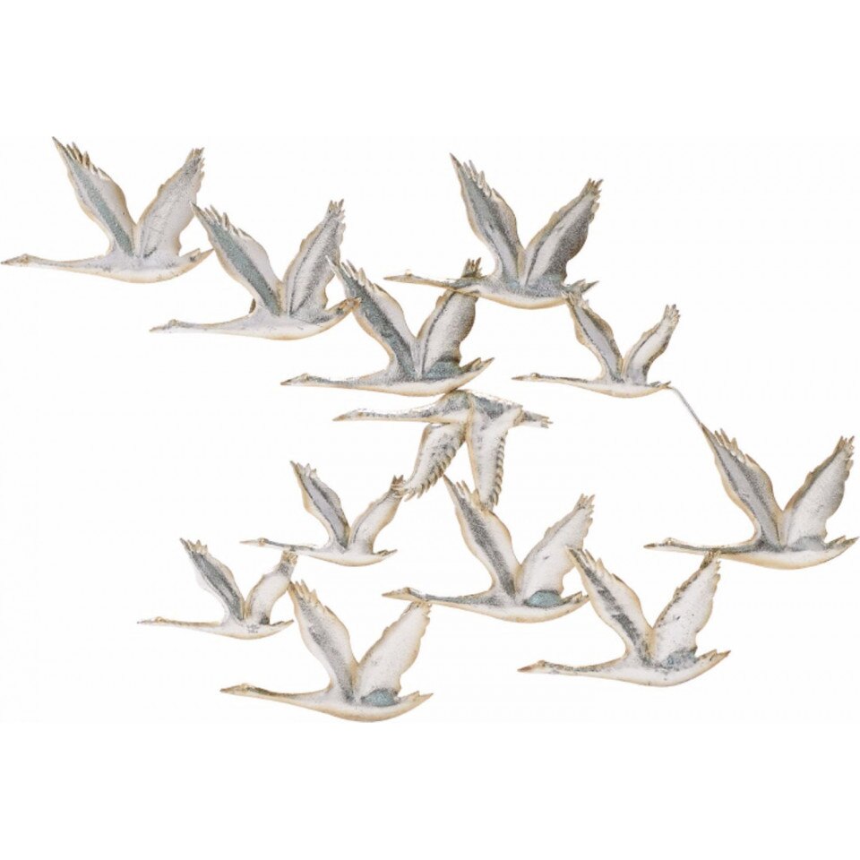 Decoratiune perete Crane Flock, Charisma, Metal, 75Χ1,5Χ50