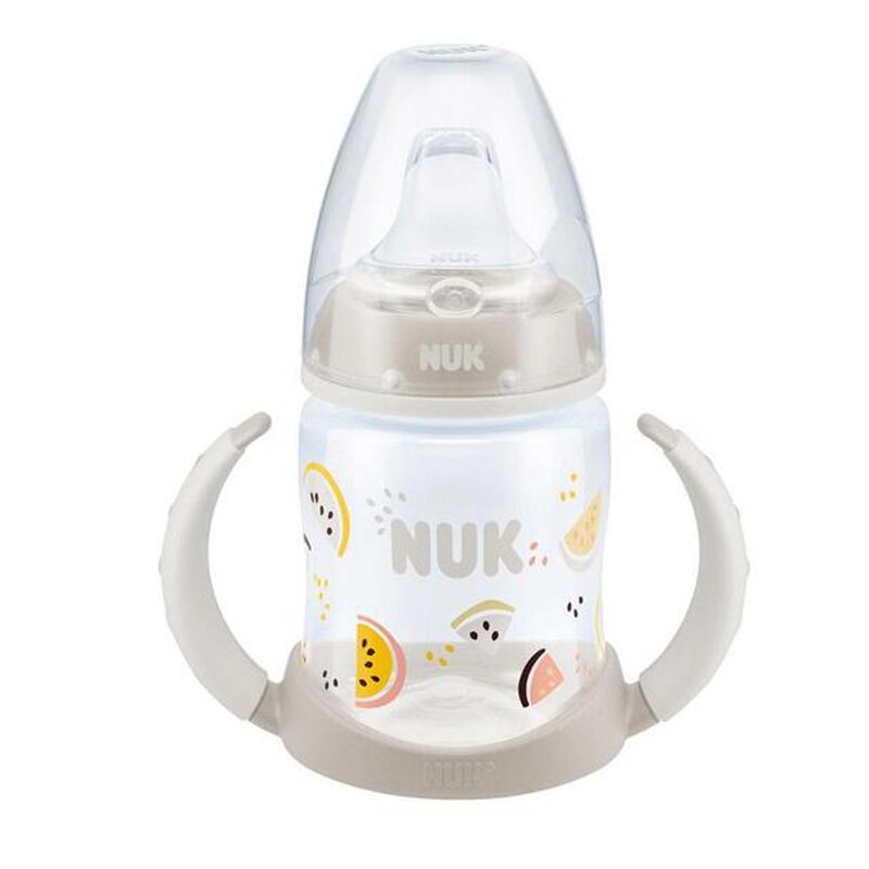Biberon cu cioc si manere 150 ml Nuk First Choice 743393G, Gri 6+ luni