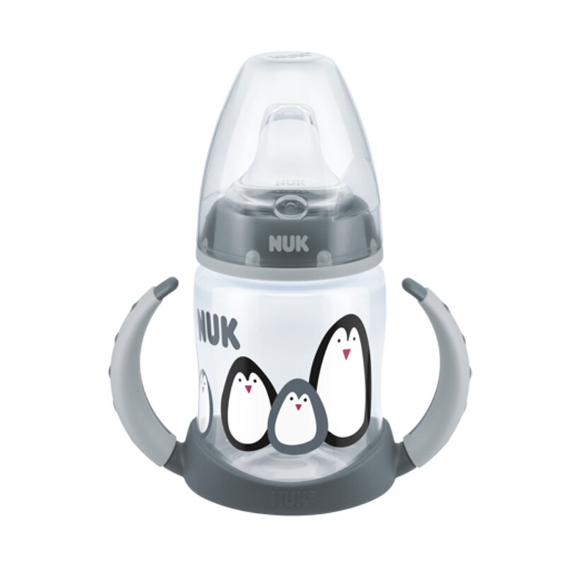 Biberon cu cioc si manere 150 ml Nuk First Choice 215325G, Gri 6-18 luni