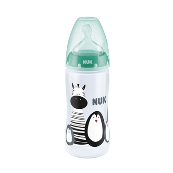 Biberon din polipropilena cu tetina din silicon 300 ml Nuk First Choice+ 216275-2, Verde 6-18 luni Biberon din polipropilena cu tetina din silicon 300 ml Nuk First Choice+ 216275-2, Verde 6-18 luni
