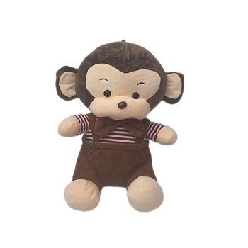 Maimutica de plus, Nichita Impex SRL, cu salopeta, maro, 47 cm Maimutica de plus, Nichita Impex SRL, cu salopeta, maro, 47 cm