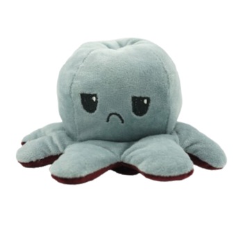 Caracatita Reversibila de Plus Zenuk® - Fata Fericita/ Fata Suparata, Bipolara, Gri/visiniu Caracatita Reversibila de Plus Zenuk® - Fata Fericita/ Fata Suparata, Bipolara, Gri/visiniu