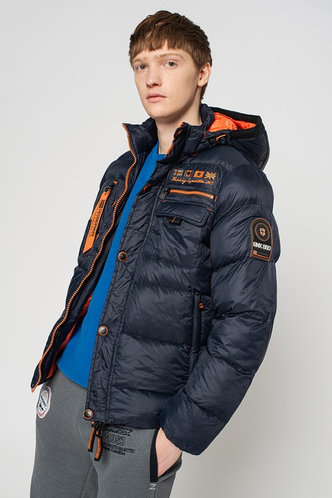 Geo Norway, Капитонирано зимно яке Citernier с качулка, Тъмносин, XL