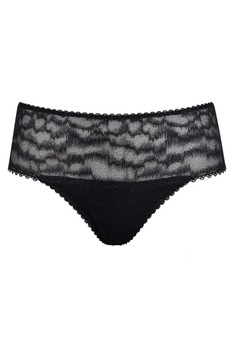 Chiloti din dantela cu clin de bumbac, model coulotte lat pe laterale, Intimamoda Atraction7019, Negru Chiloti din dantela cu clin de bumbac, model coulotte lat pe laterale, Intimamoda Atraction7019, Negru