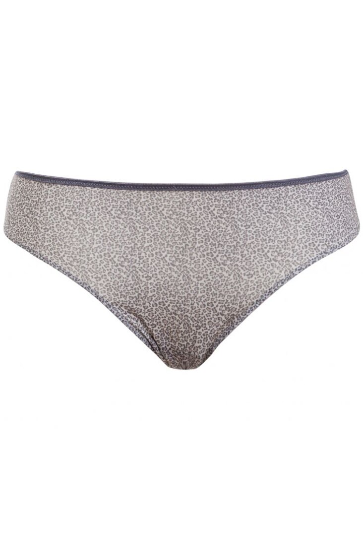 Chiloti din microfibra cu clin de bumbac, model clasic Animal print, Intimamoda Animalier7045, Gri