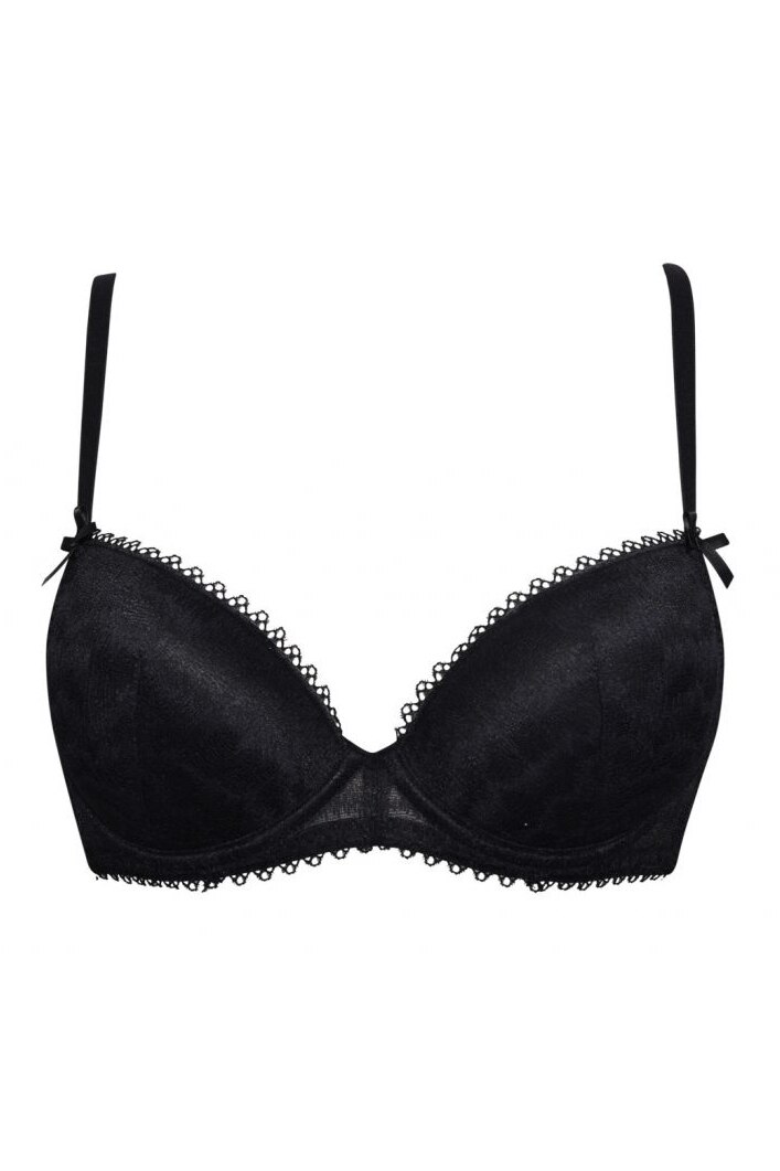 Sutien cu burete subtire, din dantela , Intimamoda Atraction 7012, Negru