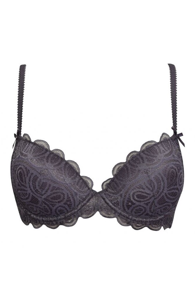 Sutien cu sustinere si burete subtire, din dantela , Intimamoda Magic Lace7032, Gri antracit