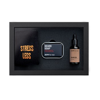 Set cadou ZEW for men: Sapun pentru barba, 85 gr + Ulei nutritiv pentru barba, 30 ml + Sapuniera aluminiu, 20 gr + Sosete lungi Set cadou ZEW for men: Sapun pentru barba, 85 gr + Ulei nutritiv pentru barba, 30 ml + Sapuniera aluminiu, 20 gr + Sosete lungi