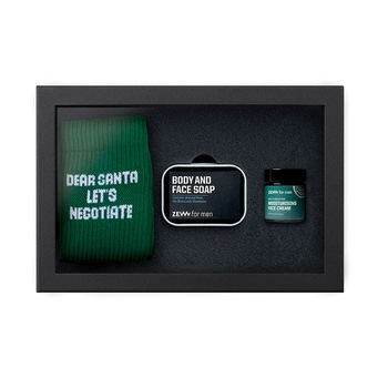 Set cadou ZEW for men: Crema de fata, 30 ml + Sapun fata si corp, 85 gr + Sapuniera, 20 gr + Sosete lungi Set cadou ZEW for men: Crema de fata, 30 ml + Sapun fata si corp, 85 gr + Sapuniera, 20 gr + Sosete lungi