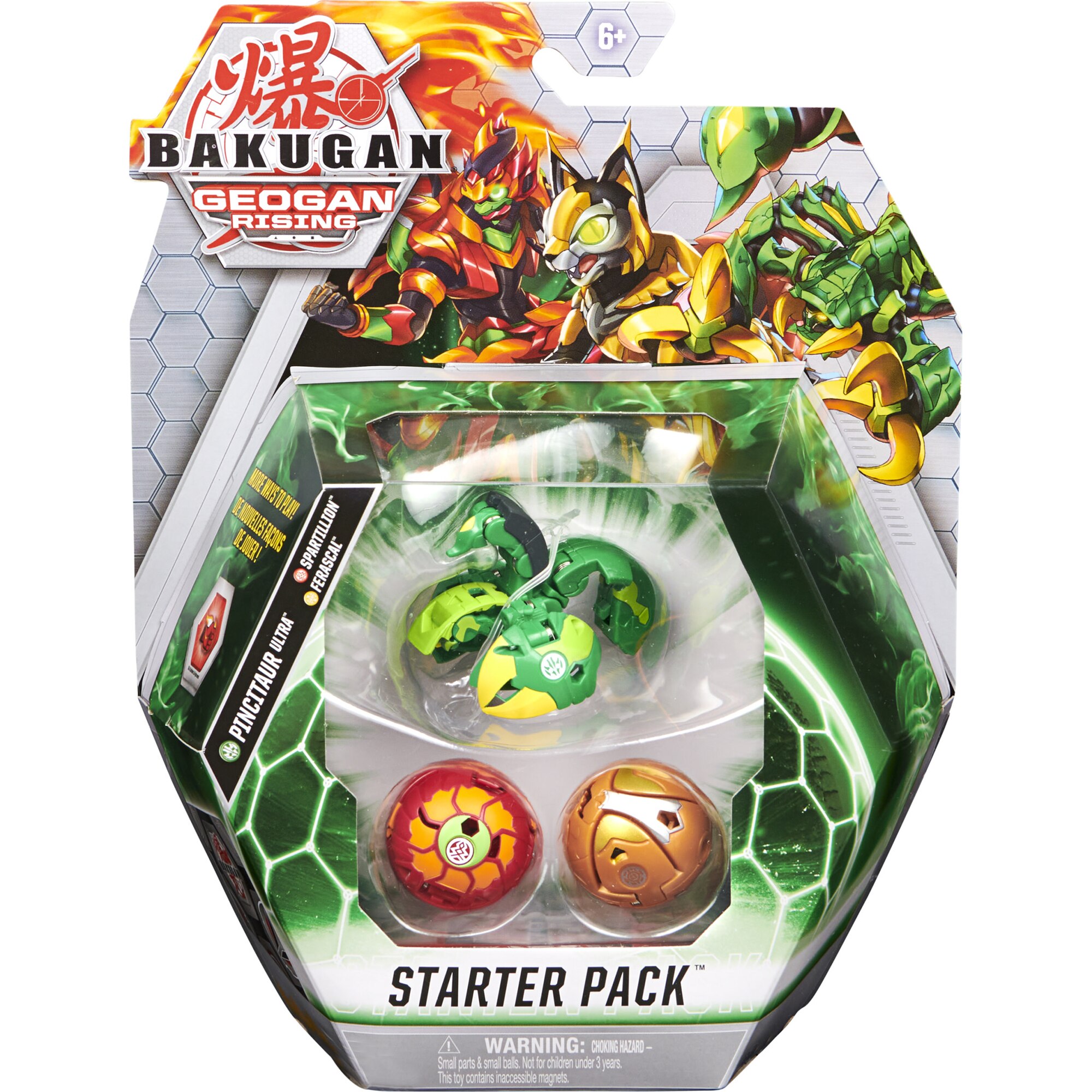 Figurina Bakugan Geogan Rising - Starter Pack, Pincitaur Ultra, Spartillion Si Ferascal