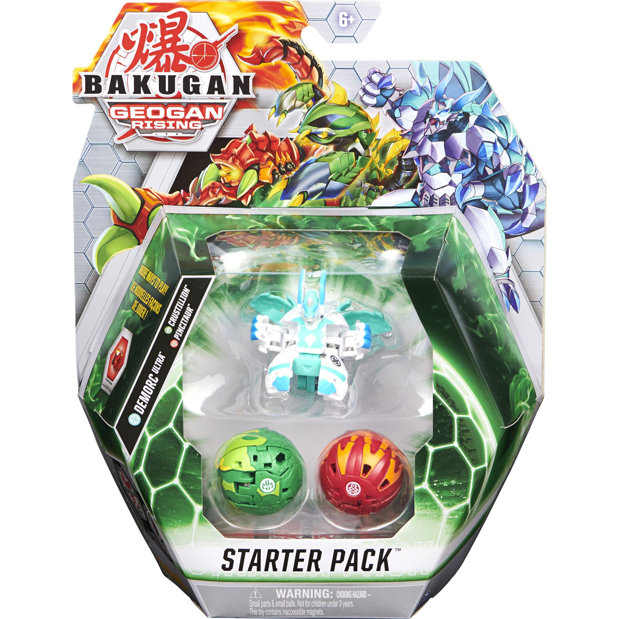 Figurina Bakugan Geogan Rising - Starter Pack, Demorc Ultra, Crustillion Si Pincitaur