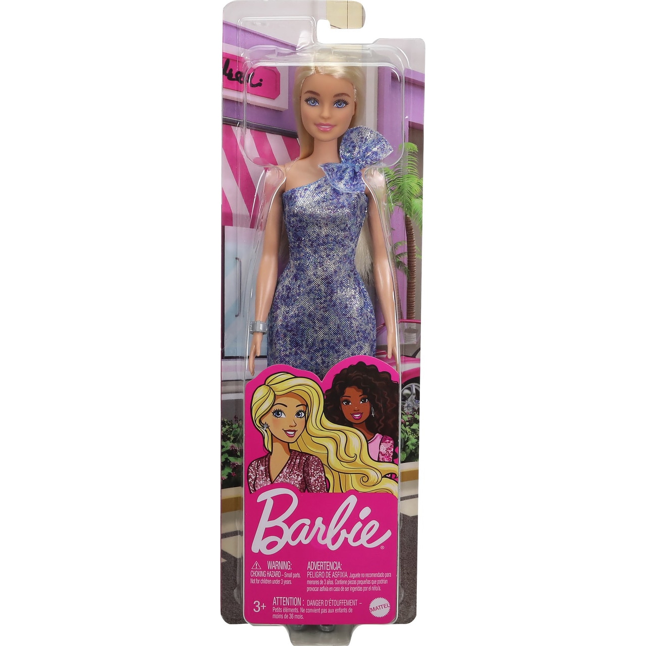 Papusa Barbie - Glitz, blonda cu rochita mov