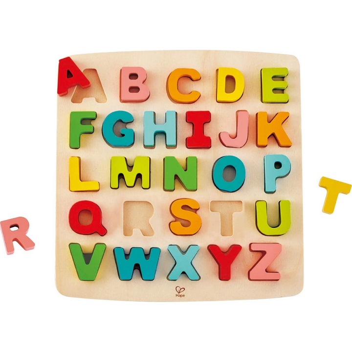 Puzzle din lemn Hape - Alfabet Chunky, 24 piese