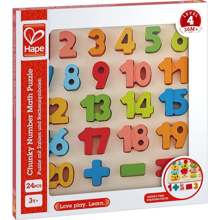 Пъзел Hape - Matematica Chunky, 24 части