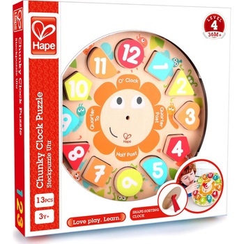 Ceas din lemn Hape - Chunky Clock Ceas din lemn Hape - Chunky Clock