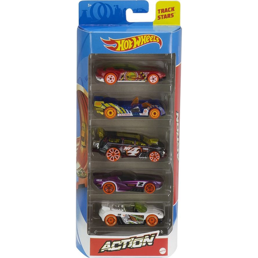 Set 5 masinute Hot Wheels, Action, 1:64