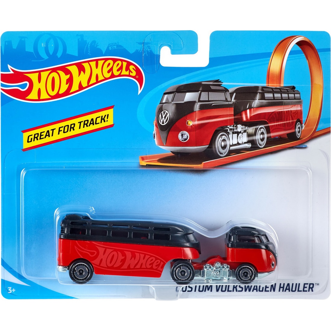 Camion Hot Wheels - Custom Volkswagen Hauler, rosu/negru