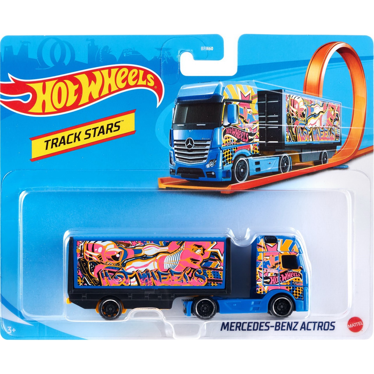 Camion Hot Wheels - Mercedes-Benz Actros, albastru