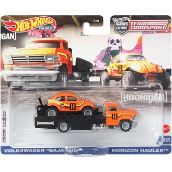 Set masinute Hot Wheels Car Culture - Team transport, Horizont Hauler cu masinuta Volkswagen Baja Bug, 1:64 Set masinute Hot Wheels Car Culture - Team transport, Horizont Hauler cu masinuta Volkswagen Baja Bug, 1:64