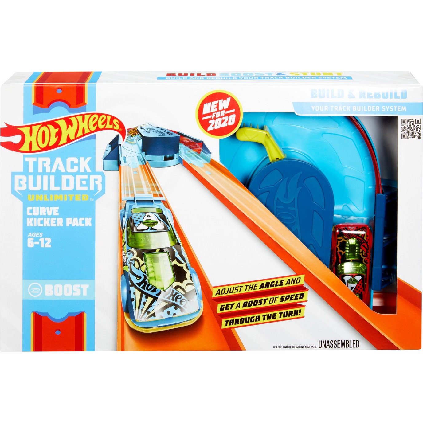 Set de joaca Hot Wheels - Track Builder, Pista viraje periculoase cu booster
