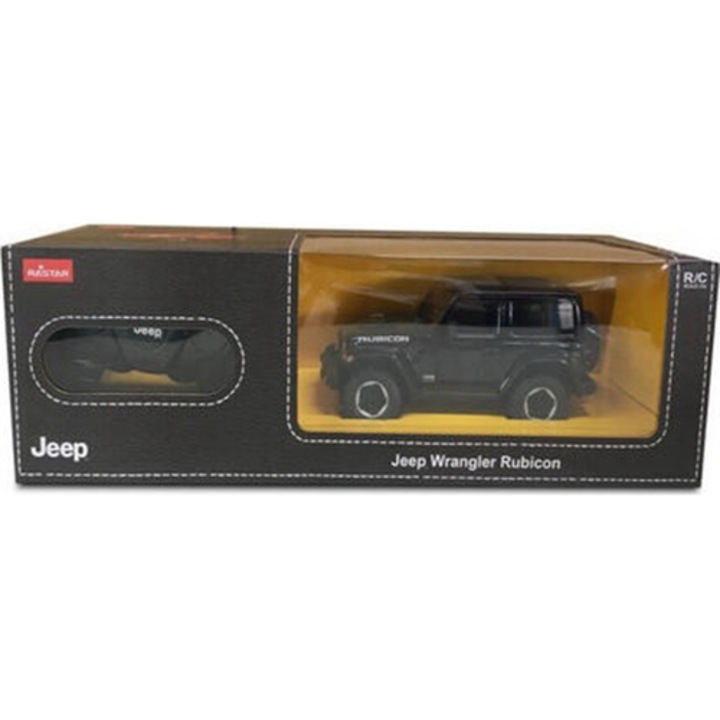 Количка Rastar RC - Jeep Wrangler Rubicon, Черен, 1:24