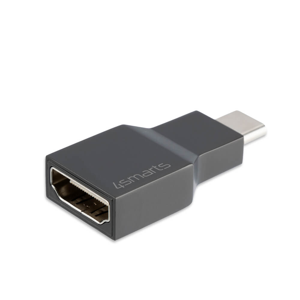 Adaptor pasiv de la USB-C la HDMI 4K, 4smarts Passive Adapter Picco USB-C to HDMI 4K, gri