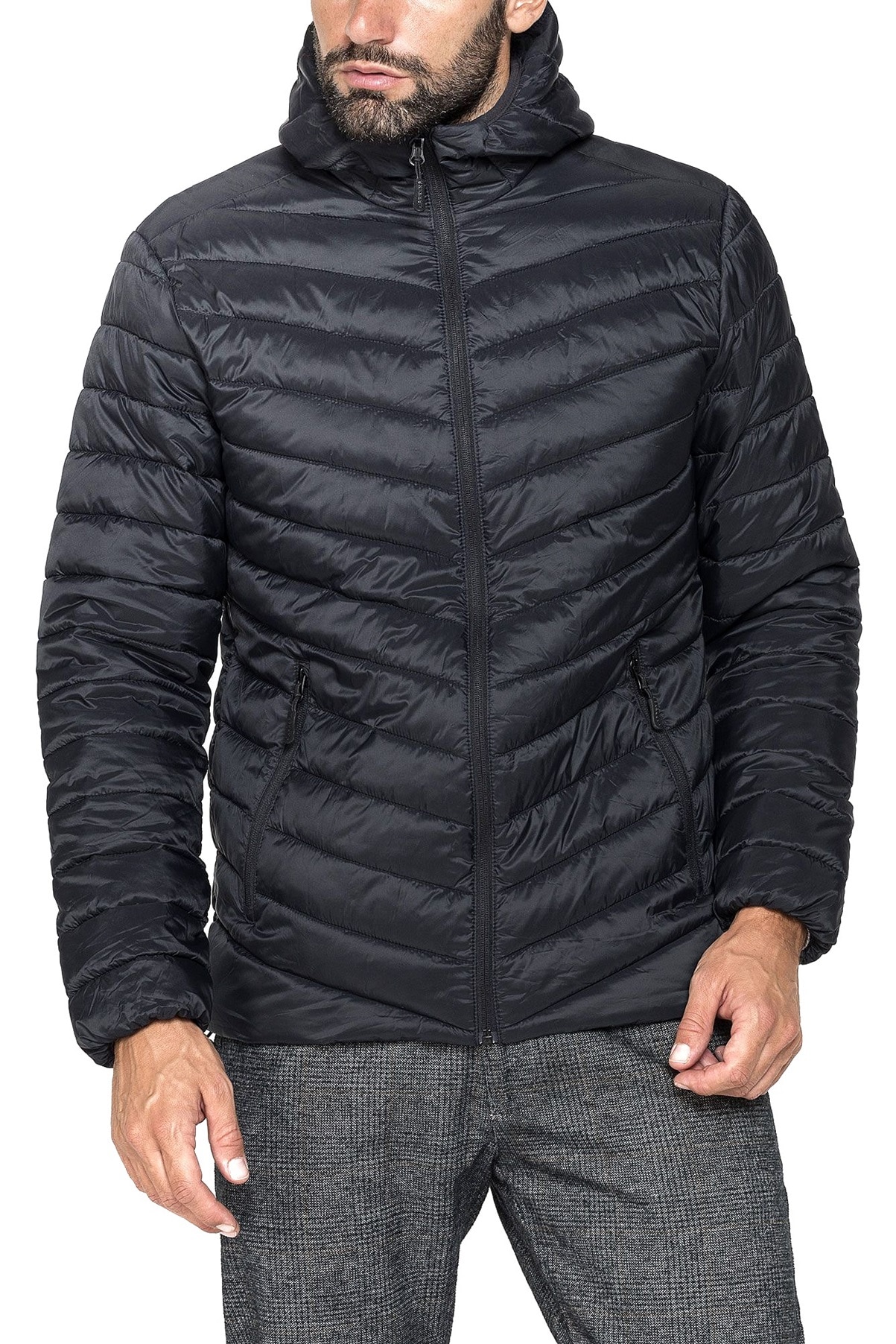 Geaca matlasata ultralight , Carrera , Regular fit, Negru