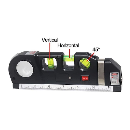 Nivela multifunctionala SIKS® cu laser, boloboc si ruleta, 3 x baterie, negru