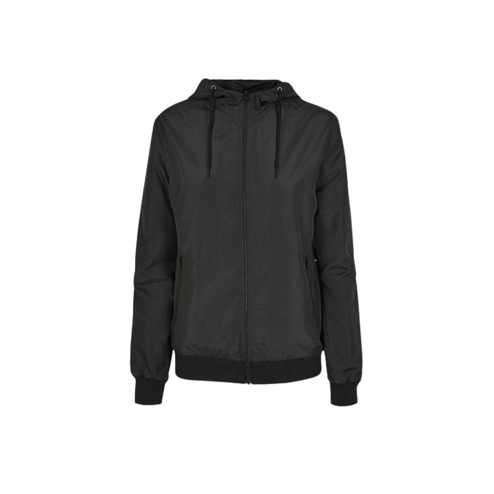 Jacheta alergare Build Your Brand, Anti-vant, Poliester, Negru